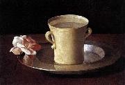 Francisco de Zurbaran Cup of Water and a Rose on a Silver Plate USA oil painting artist